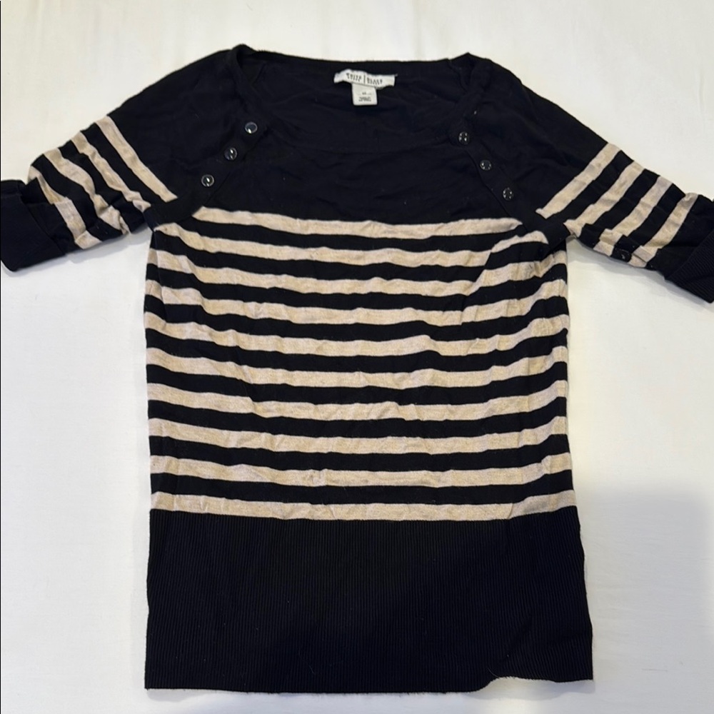 Black and Tan Striped Top